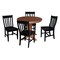 International Concepts 36 in. Solid Wood Round Extension Dining Table with 4 Chairs in Distressed Oak/Black K42-36RXT-23-C46-614 - alternate 1